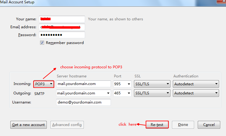 thunderbird email account
