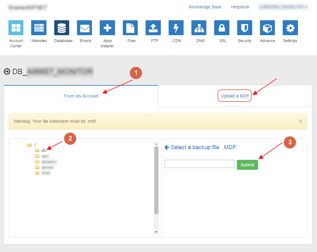 How To Attach MDF File To My MSSQL Database SmarterASP