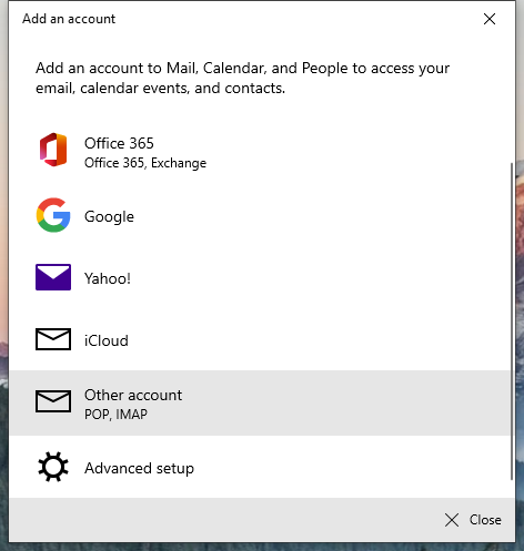 windows 10 mail office 365