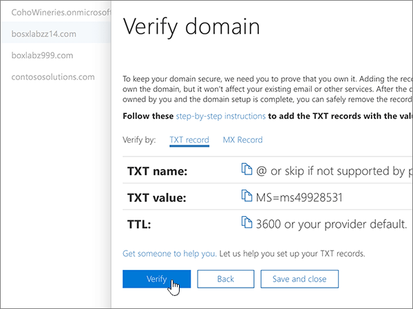 How to create DNS records for office 365 